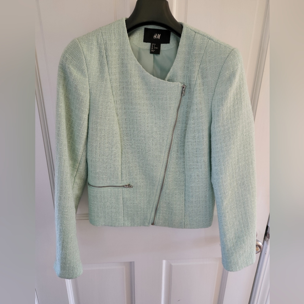 H&M Tweed Moto Blazer
